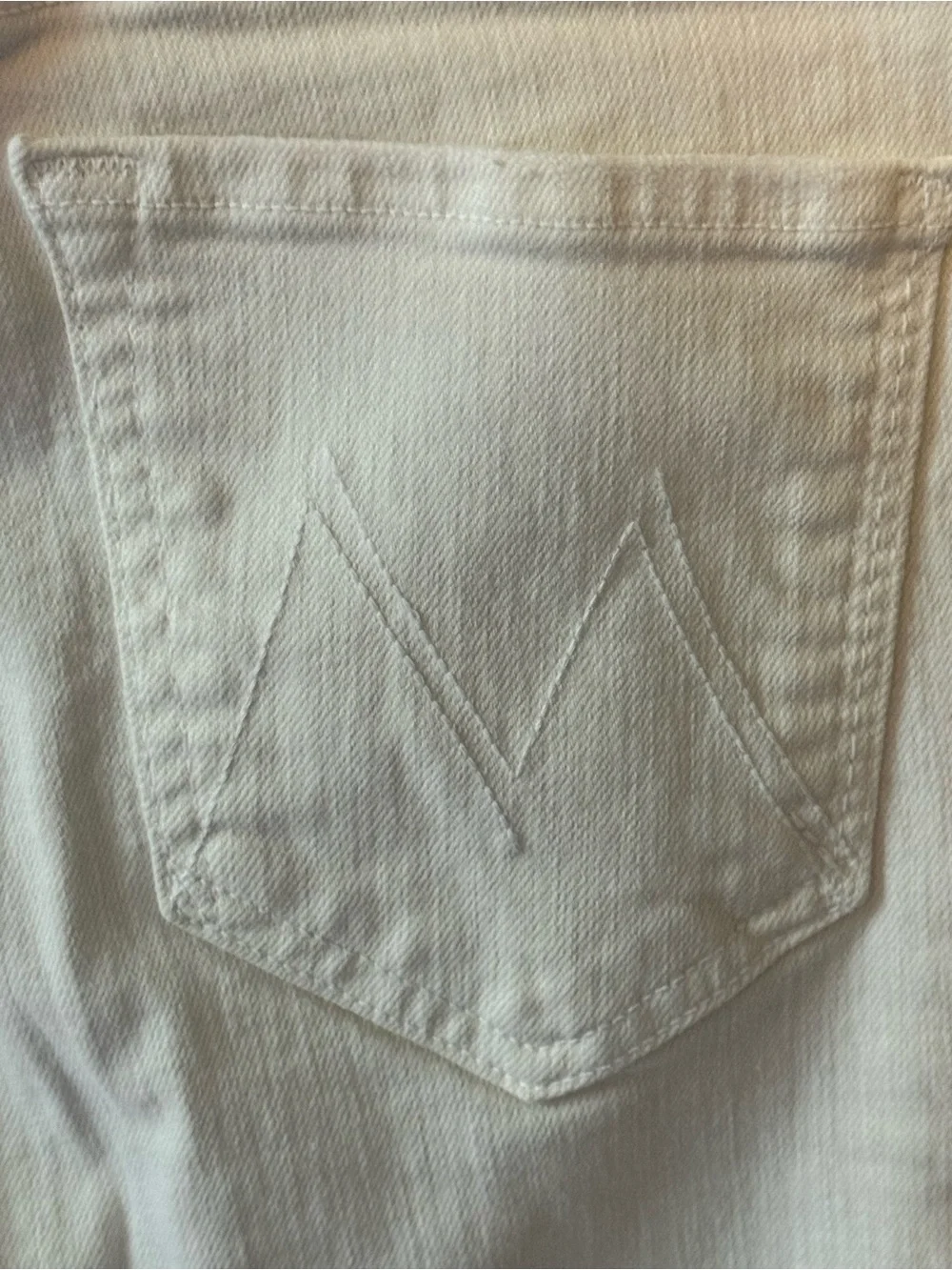 MOTHER the rascal crop fray jeans Women's White size 26